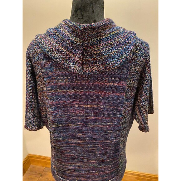 Christopher & Banks Womans Sweater Size Large Blue Pink Varigated Cowl Neck - Picture 5 of 10